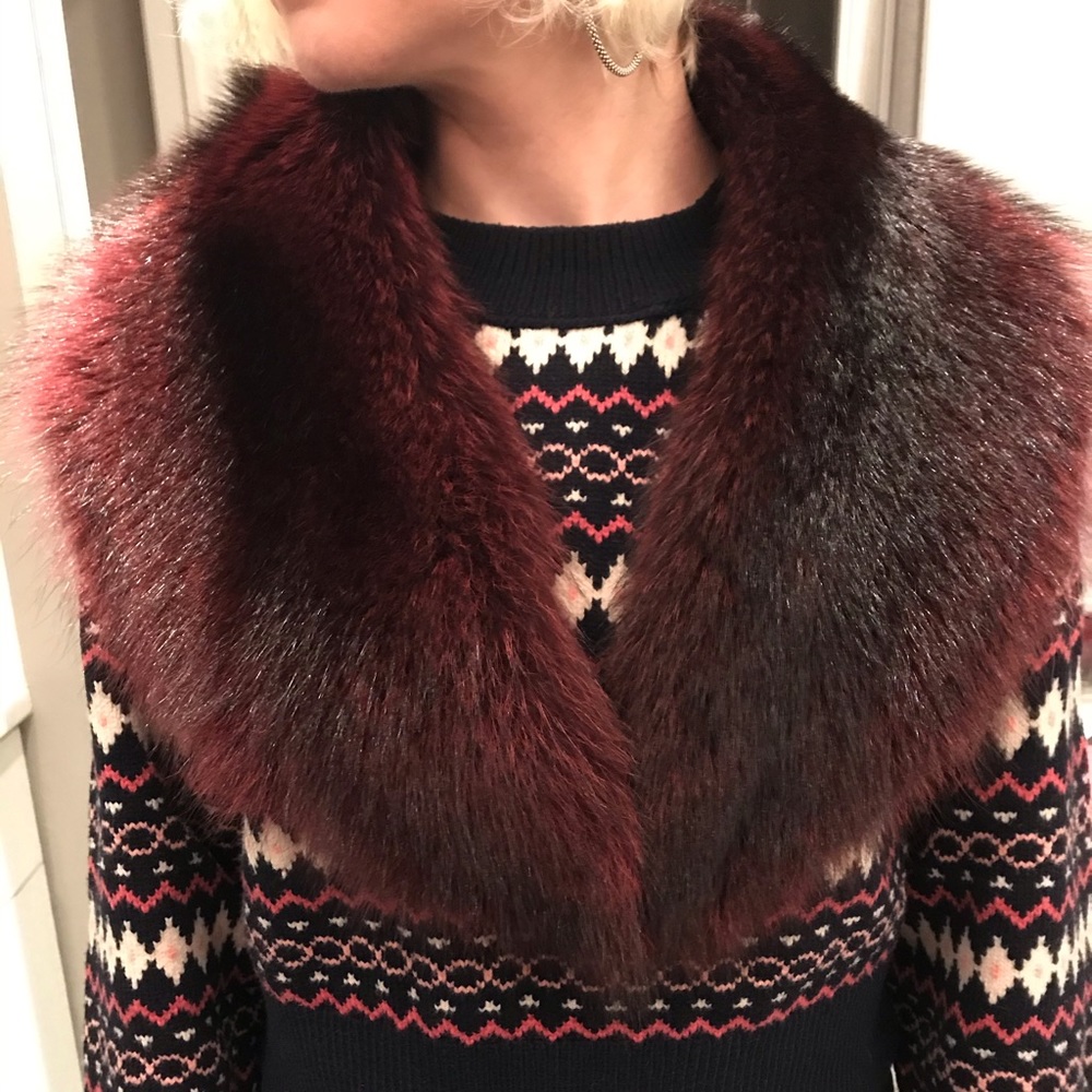Real fur raccoon collar, shrug, shawl, scarf.